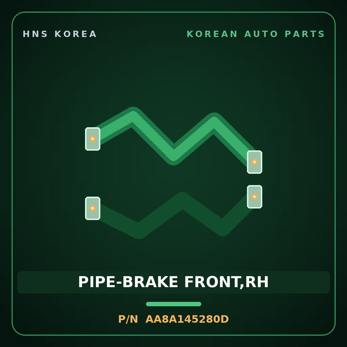 Genuine Mobis PIPE-BRAKE FRONT,RH AA8A145280D for Power Combi 1998 HNS Parts Korea