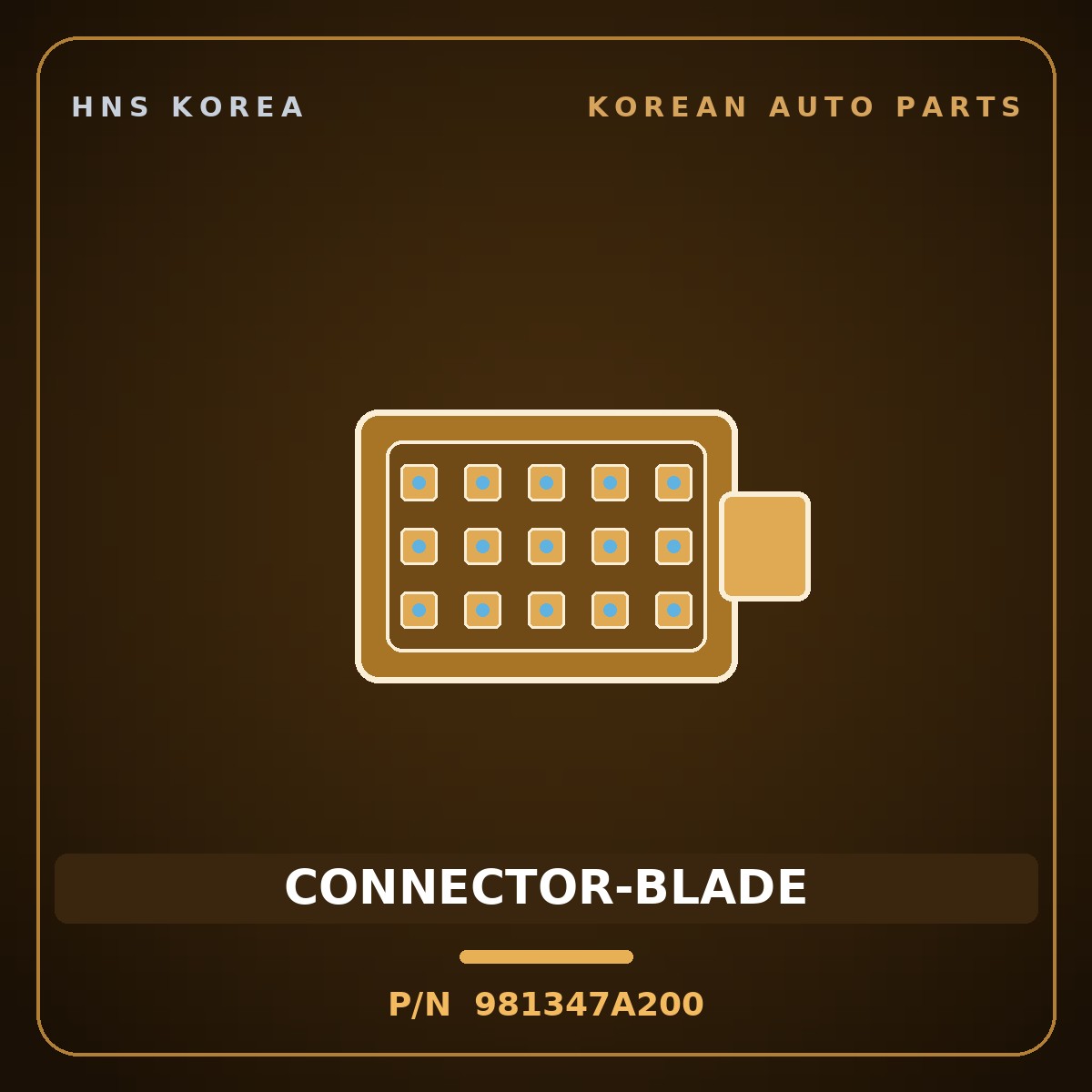 Genuine Mobis CONNECTOR-BLADE 981347A200 for 11-Ton Truck 1997 HNS Parts Korea