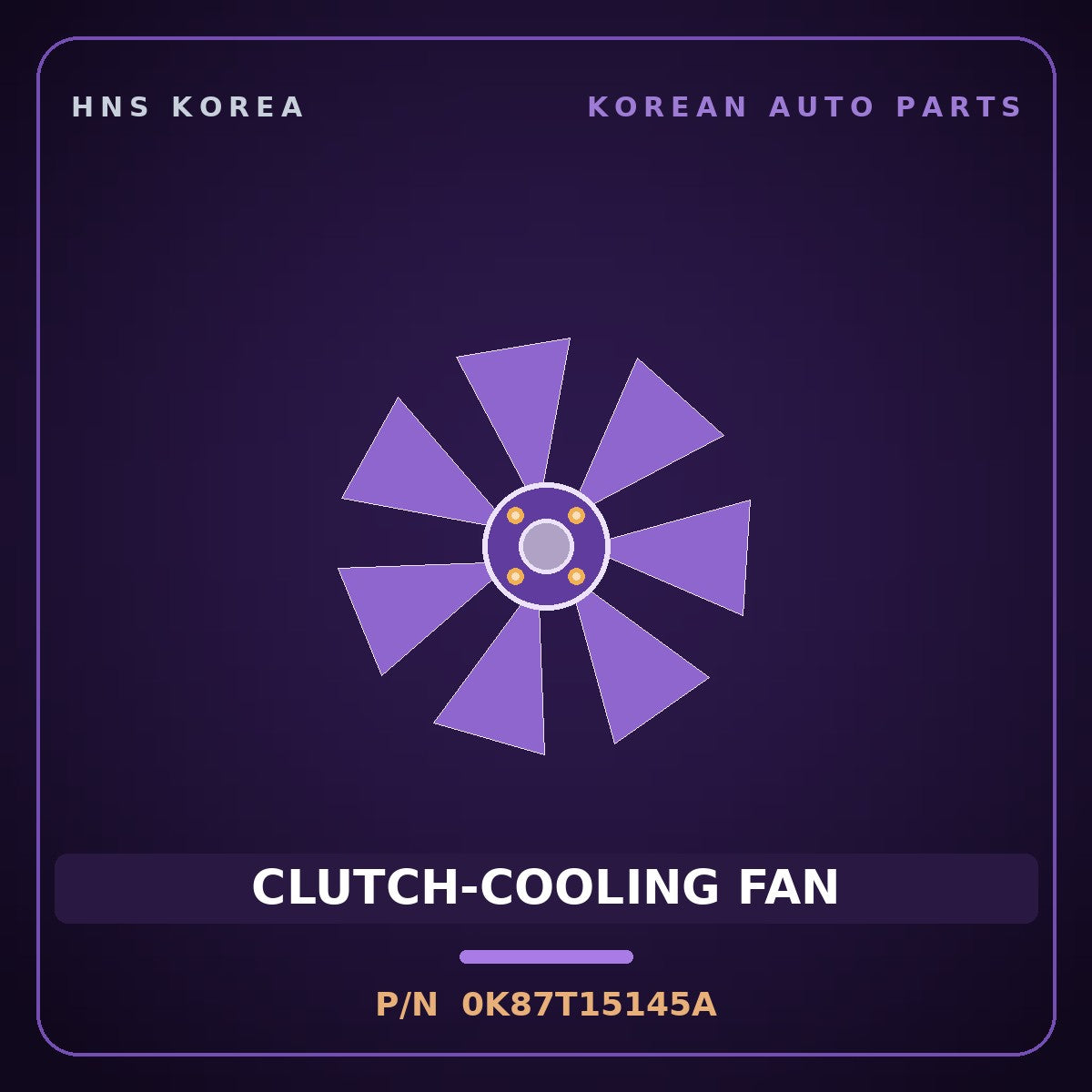 Genuine Mobis CLUTCH-COOLING FAN 0K87T15145A for 5-Ton Truck 1997 HNS Parts Korea