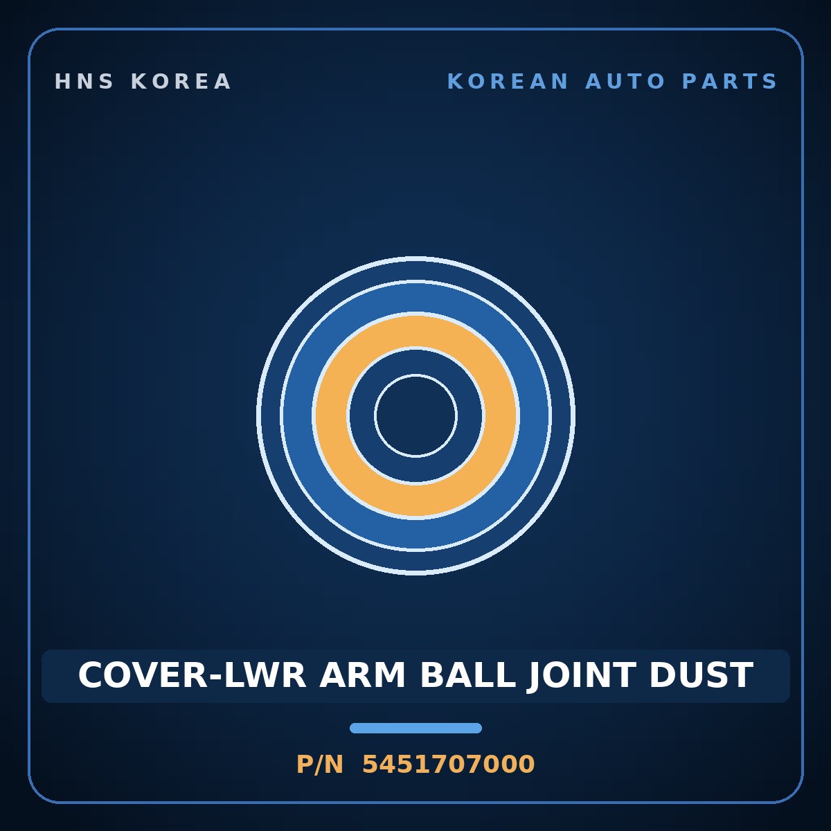 Genuine Mobis COVER-LWR ARM BALL JOINT DUST 5451707000 for BlueOn 2006 HNS Parts Korea