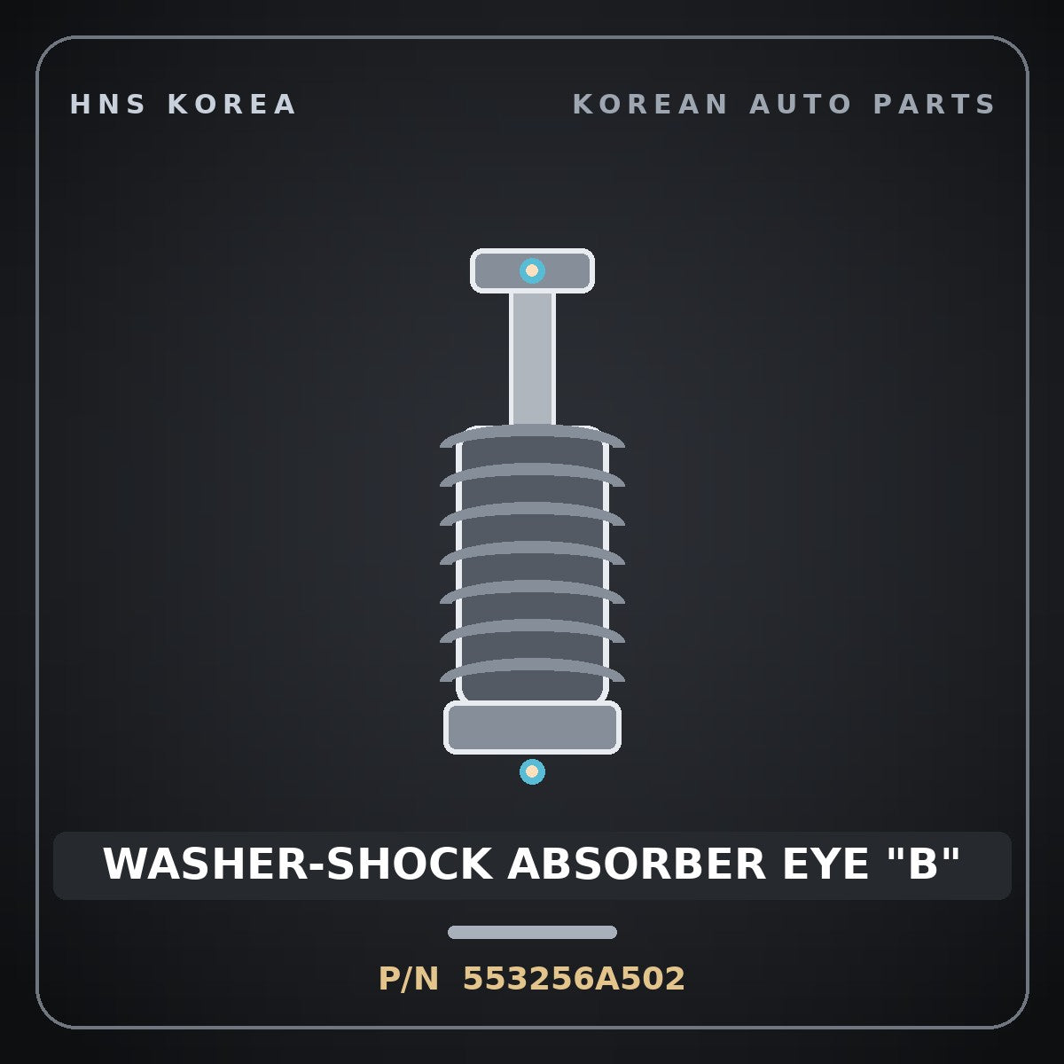 Genuine Mobis WASHER-SHOCK ABSORBER EYE "B" 553256A502 for 5-Ton Truck 1997 HNS Parts Korea