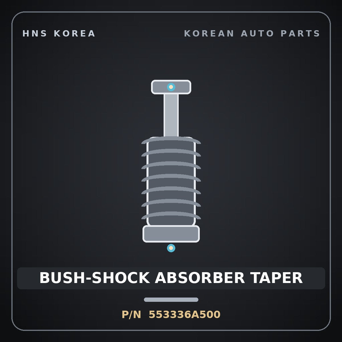 Genuine Mobis BUSH-SHOCK ABSORBER TAPER 553336A500 for 5-Ton Truck 1995 HNS Parts Korea