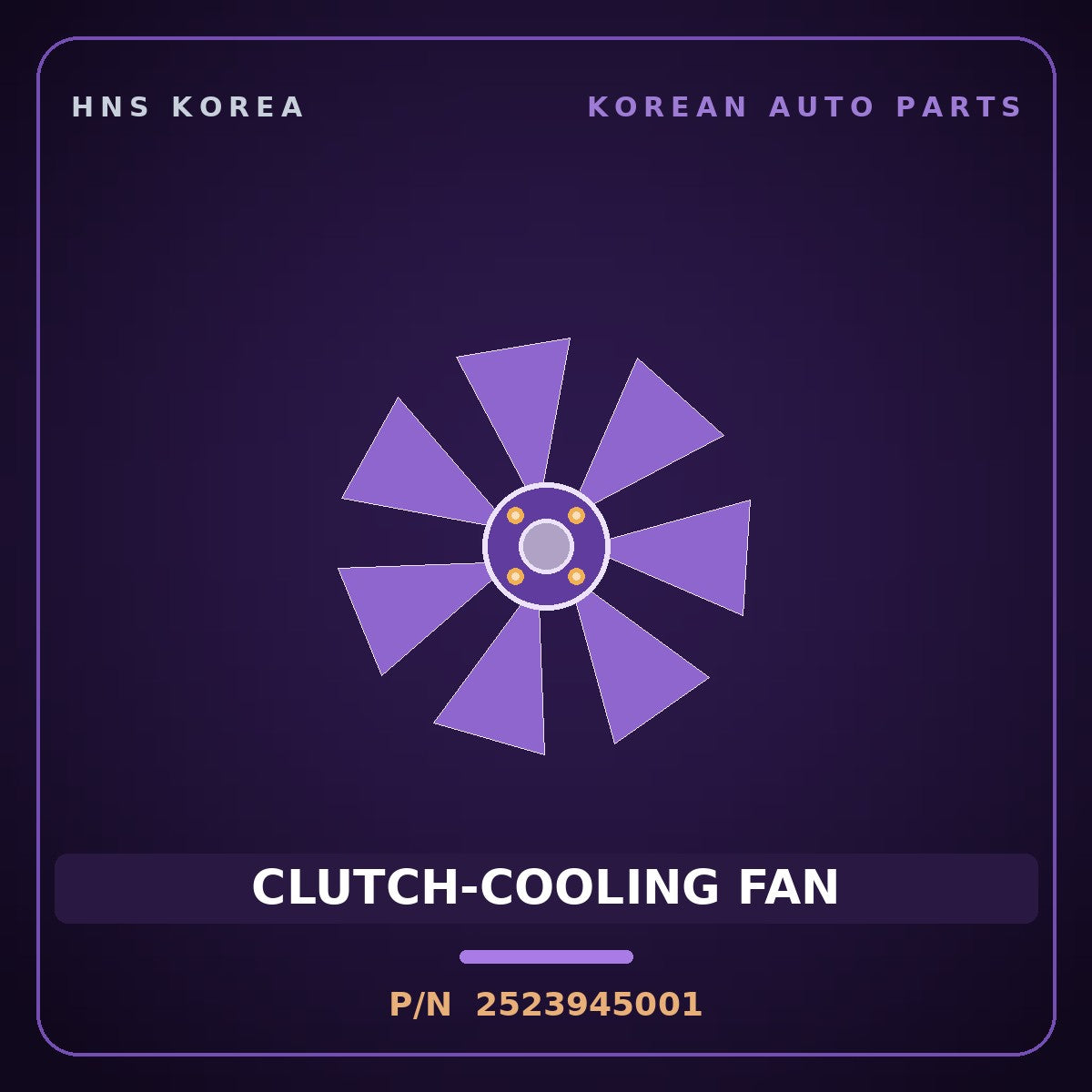 Genuine Mobis CLUTCH-COOLING FAN 2523945001 for County 1998 HNS Parts Korea