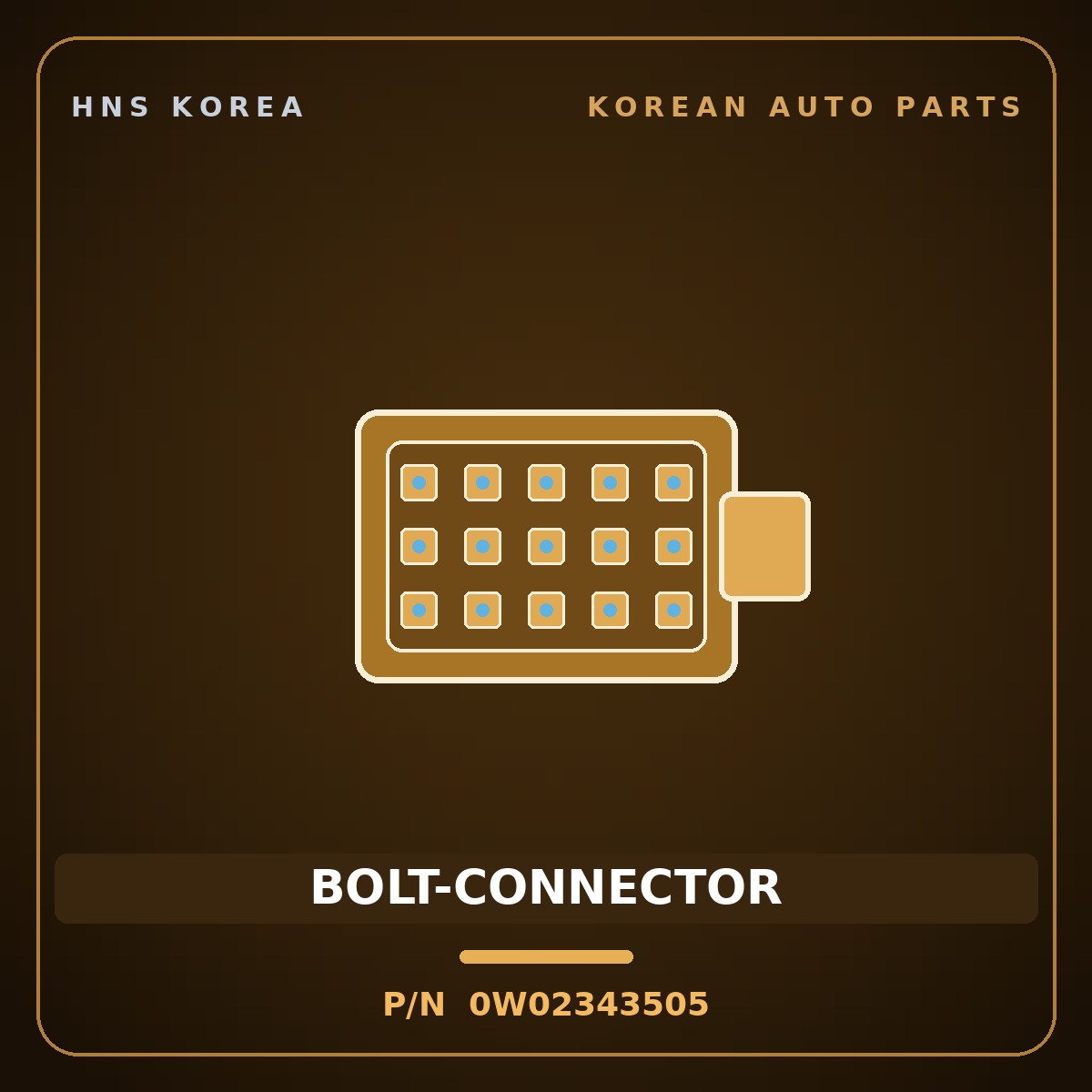 Genuine Mobis BOLT-CONNECTOR 0W02343505 for Frontier 1995 HNS Parts Korea