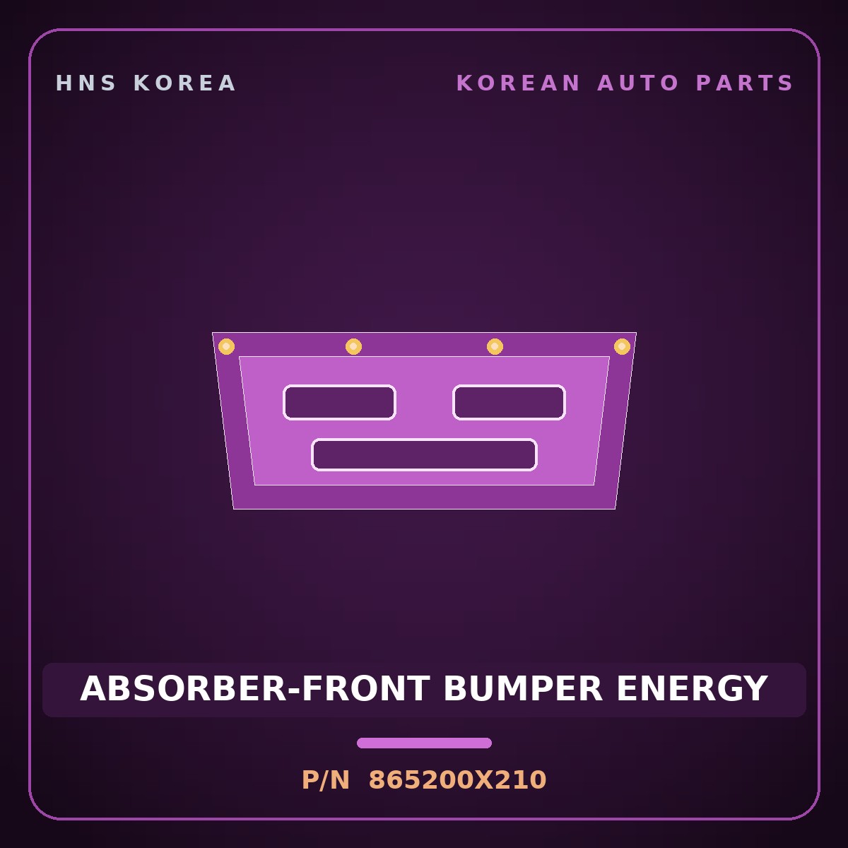 Genuine Mobis ABSORBER-FRONT BUMPER ENERGY 865200X210 for BlueOn 2011 HNS Parts Korea