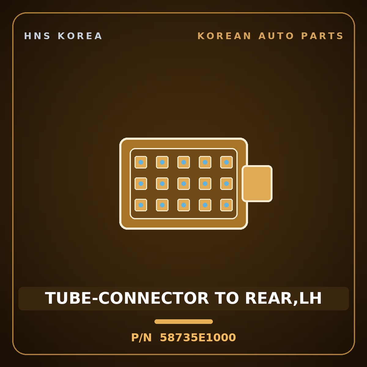 Genuine Mobis TUBE-CONNECTOR TO REAR,LH 58735E1000 for BlueOn 2011 HNS Parts Korea