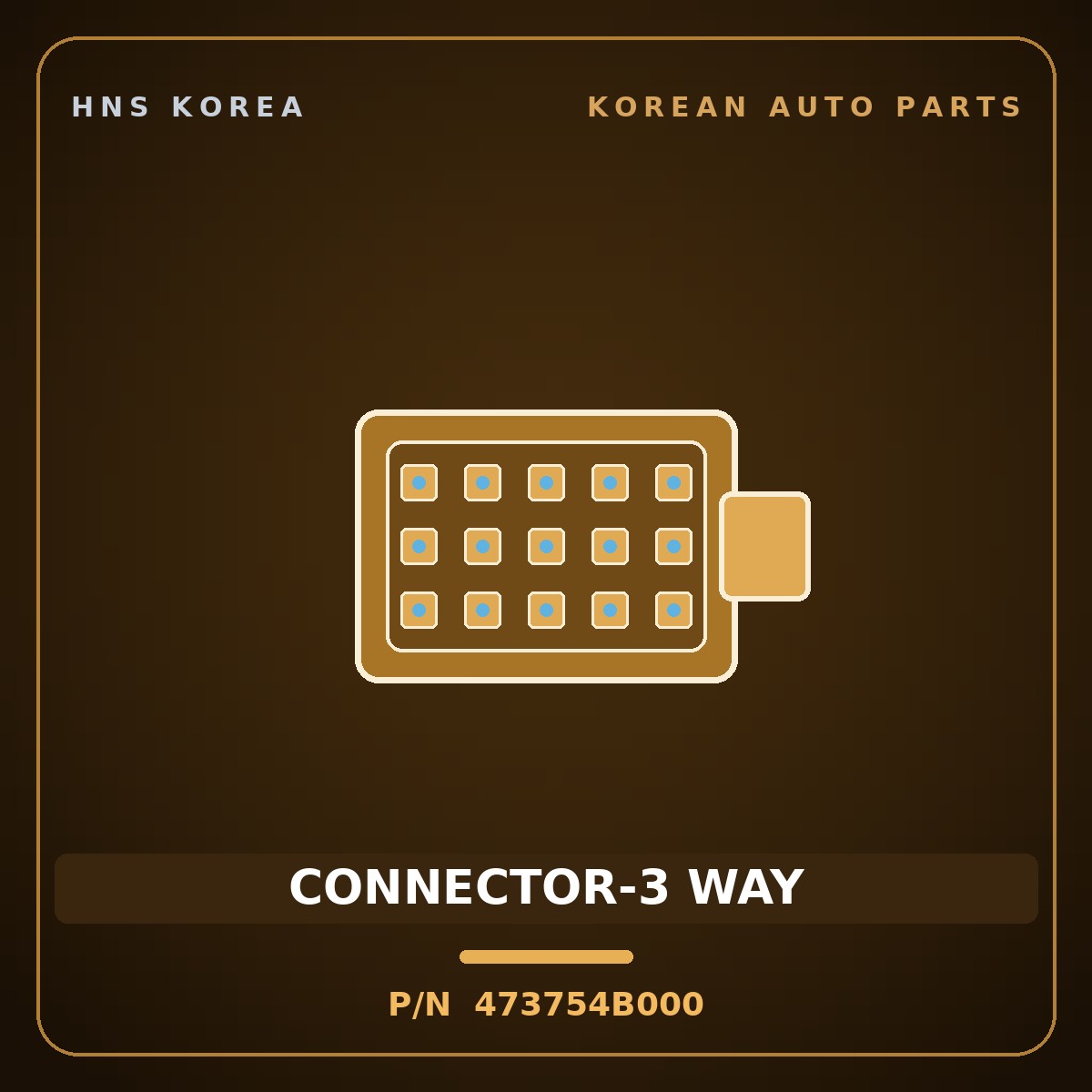 Genuine Mobis CONNECTOR-3 WAY 473754B000 for Grand Starex 1997 HNS Parts Korea