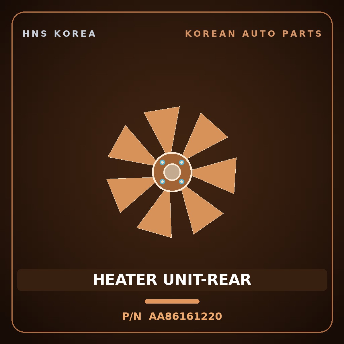 Genuine Mobis HEATER UNIT-REAR AA86161220 for Power Combi 1998 HNS Parts Korea