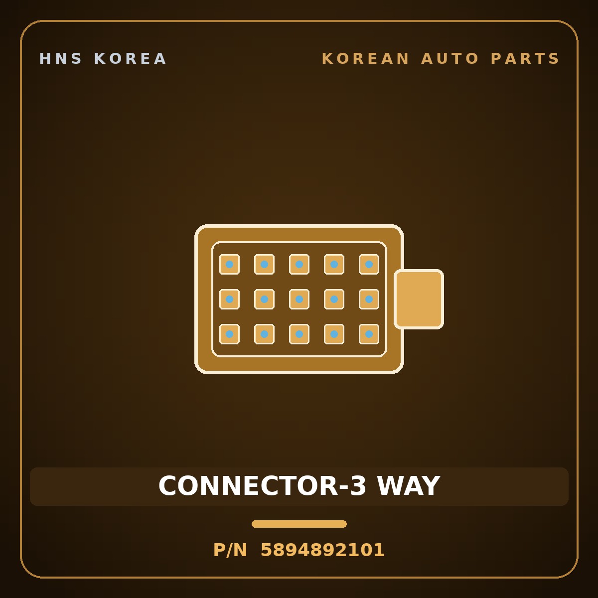 Genuine Mobis CONNECTOR-3 WAY 5894892101 for 11-Ton Truck 1997 HNS Parts Korea