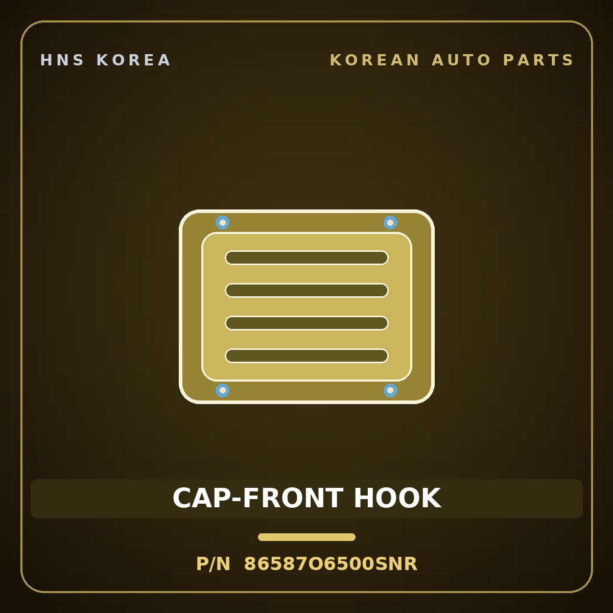 Genuine Mobis CAP-FRONT HOOK 86587O6500SNR for Casper 2025 HNS Parts Korea