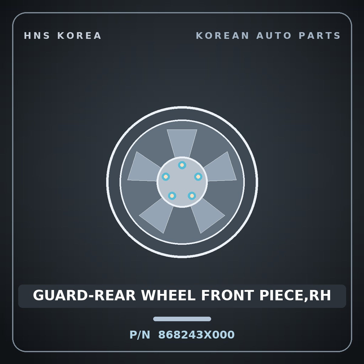 Genuine Mobis GUARD-REAR WHEEL FRONT PIECE,RH 868243X000 for Elantra 2011 HNS Parts Korea
