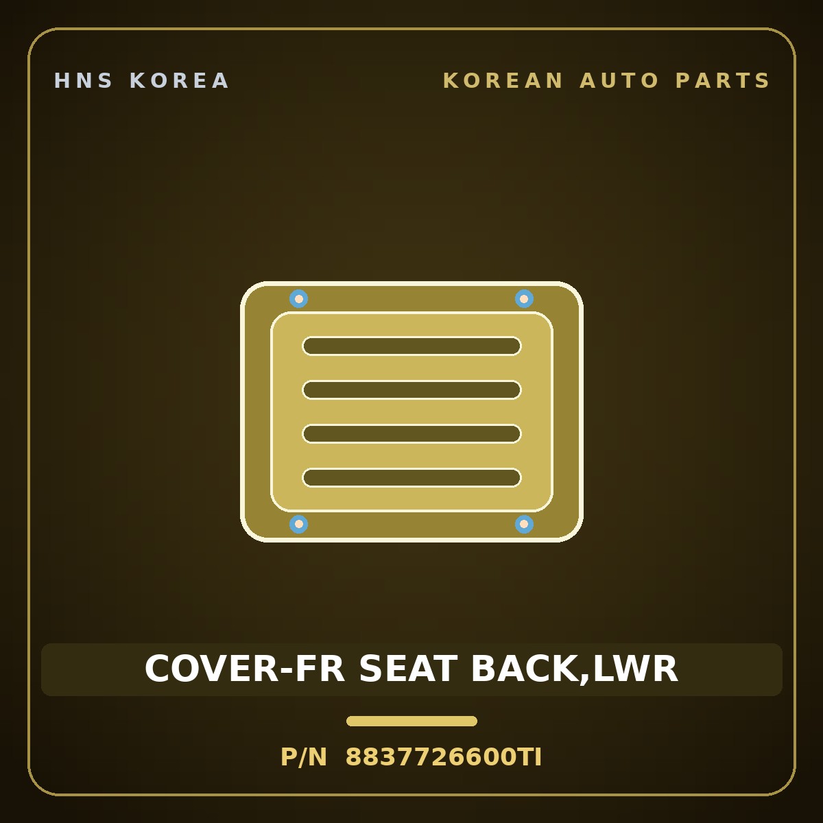 Genuine Mobis COVER-FR SEAT BACK,LWR 8837726600TI for Santa Fe 2000 HNS Parts Korea
