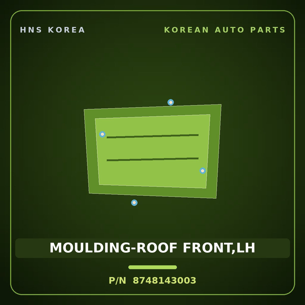 Genuine Mobis MOULDING-ROOF FRONT,LH 8748143003 for Grace 1995 HNS Parts Korea