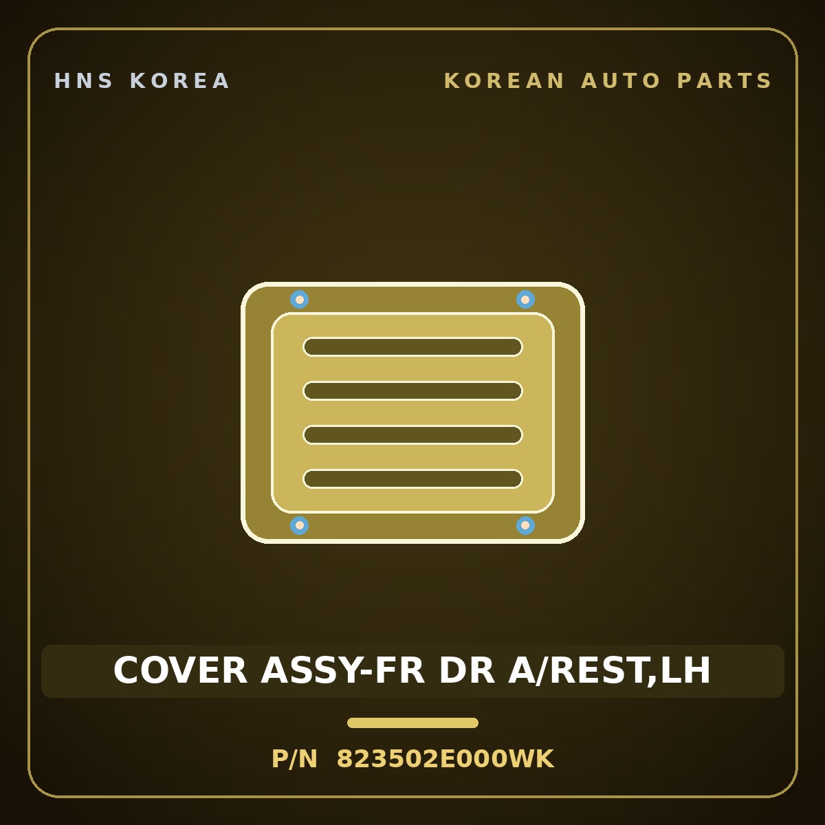 Genuine Mobis COVER ASSY-FR DR A/REST,LH 823502E000WK for Tucson 2006 HNS Parts Korea