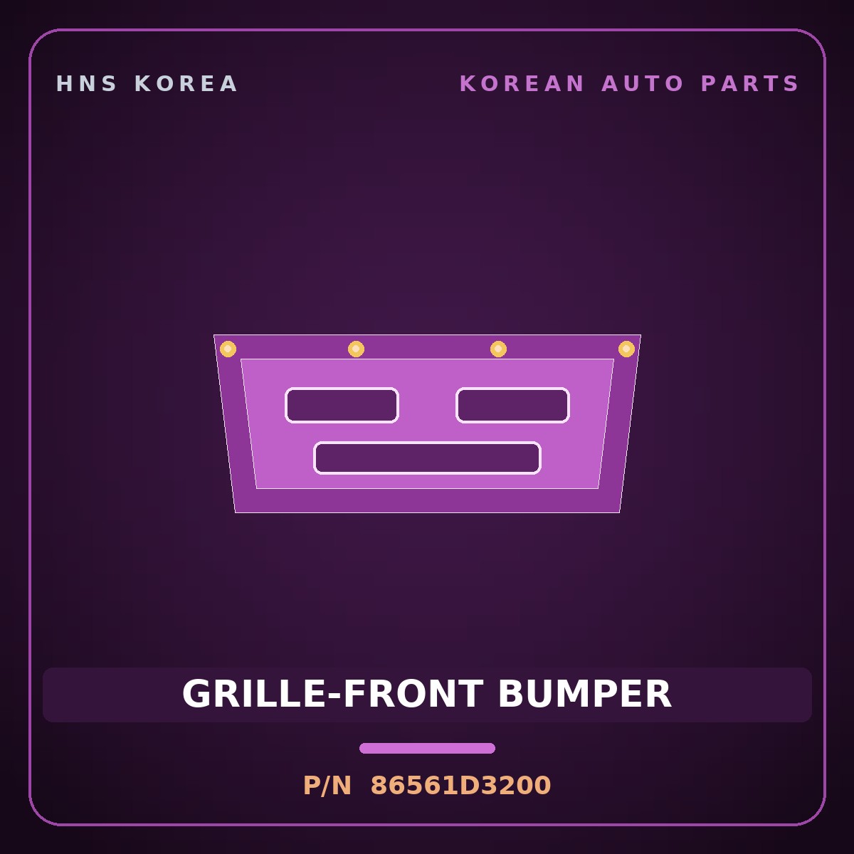 Genuine Mobis GRILLE-FRONT BUMPER 86561D3200 for Tucson 2015 HNS Parts Korea