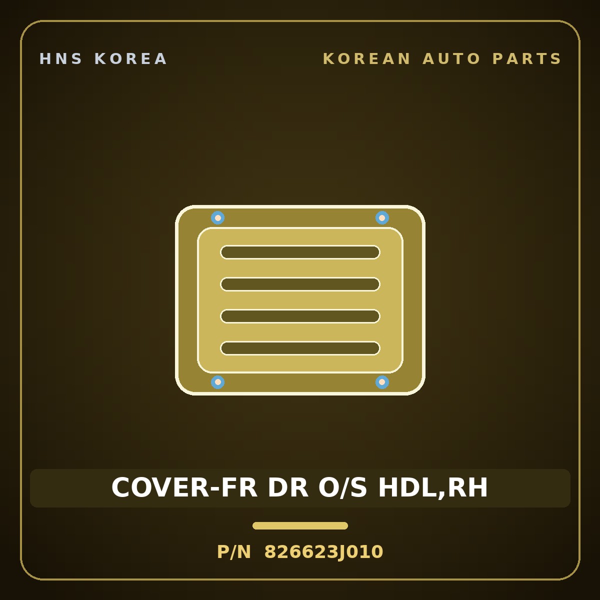 Genuine Mobis COVER-FR DR O/S HDL,RH 826623J010 for Veracruz 2006 HNS Parts Korea