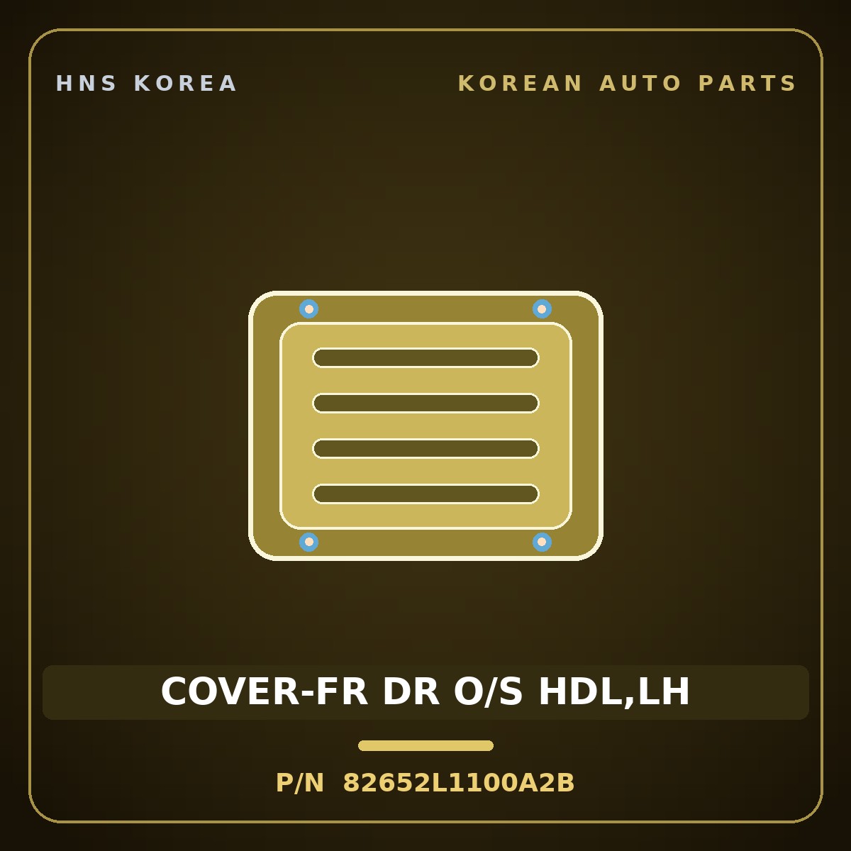 Genuine Mobis COVER-FR DR O/S HDL,LH 82652L1100A2B for Sonata 2019 HNS Parts Korea