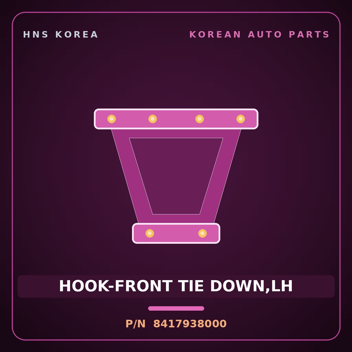 Genuine Mobis HOOK-FRONT TIE DOWN,LH 8417938000 for Grandeur 1999 HNS Parts Korea