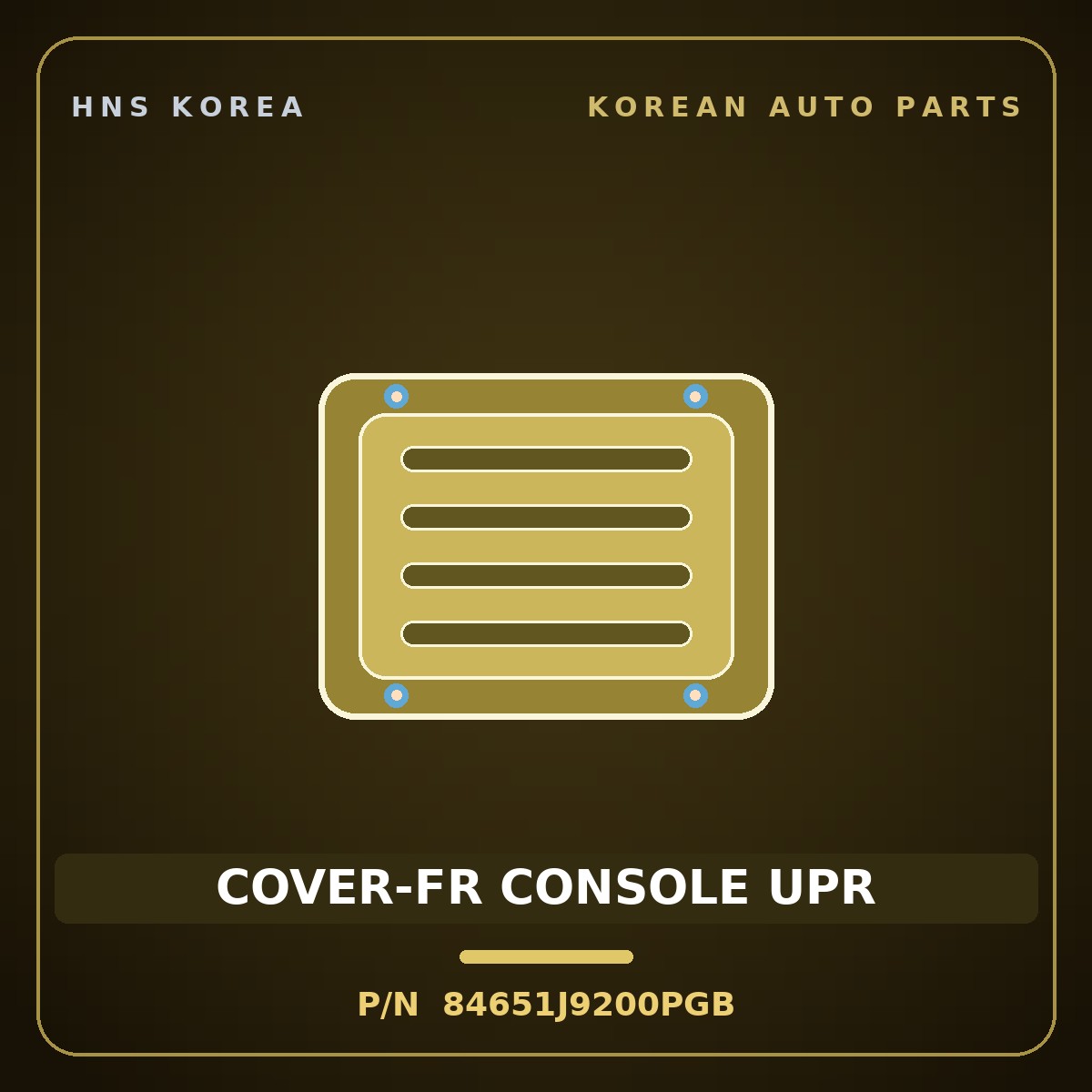 Genuine Mobis COVER-FR CONSOLE UPR 84651J9200PGB for Kona 2018 HNS Parts Korea