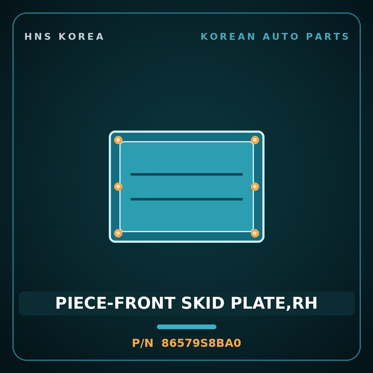 Genuine Mobis PIECE-FRONT SKID PLATE,RH 86579S8BA0 for Palisade 2019 HNS Parts Korea