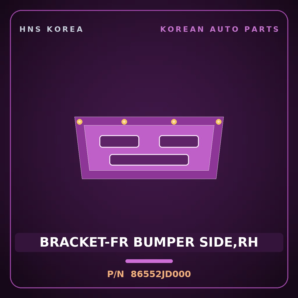 Genuine Mobis BRACKET-FR BUMPER SIDE,RH 86552JD000 for Ioniq 6 2026 HNS Parts Korea