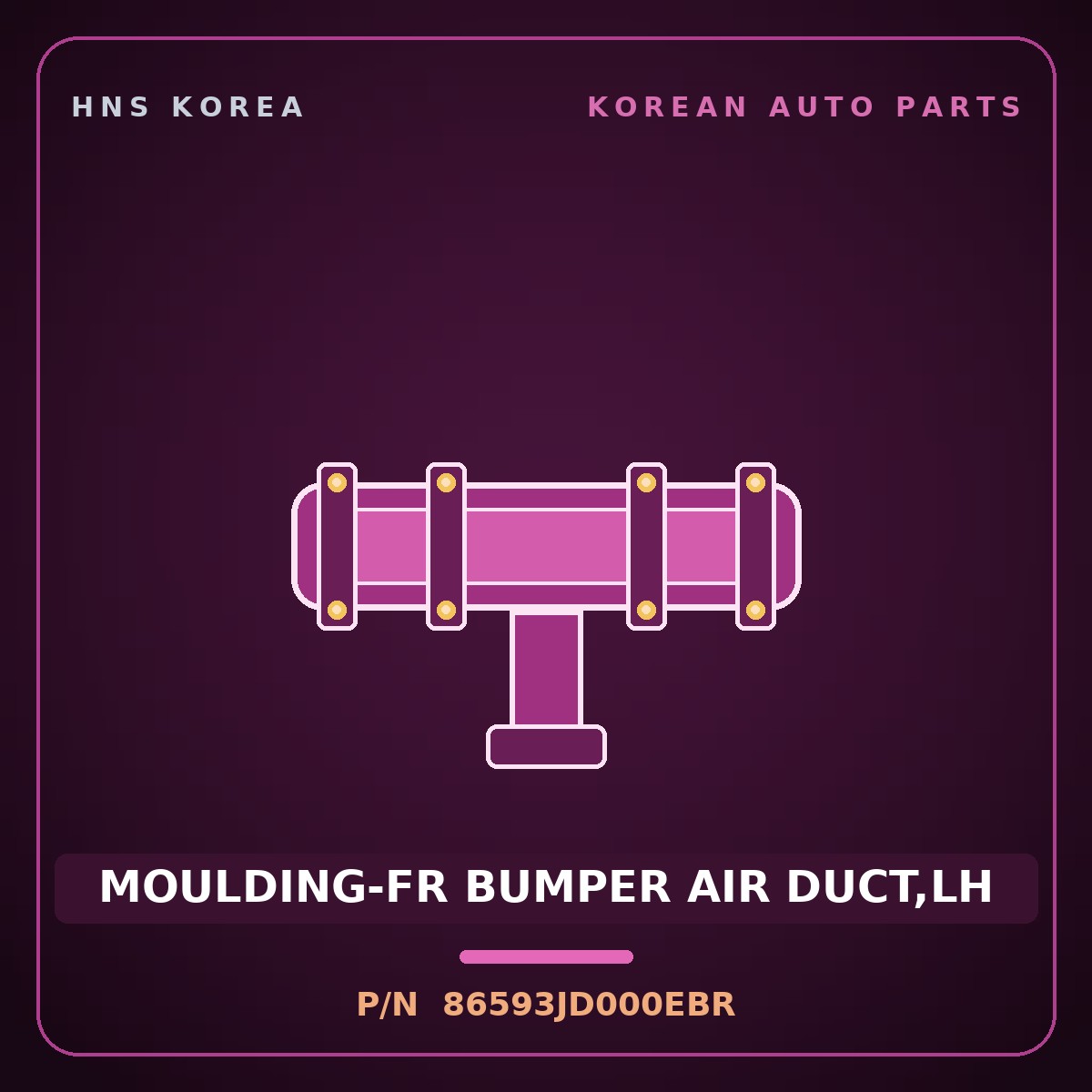 Genuine Mobis MOULDING-FR BUMPER AIR DUCT,LH 86593JD000EBR for Ioniq 6 2026 HNS Parts Korea