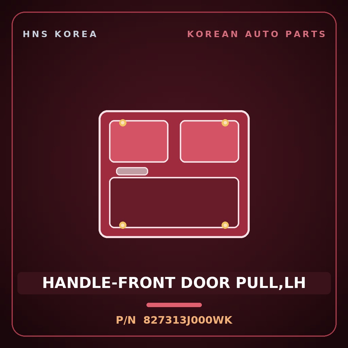 Genuine Mobis HANDLE-FRONT DOOR PULL,LH 827313J000WK for Veracruz 2006 HNS Parts Korea