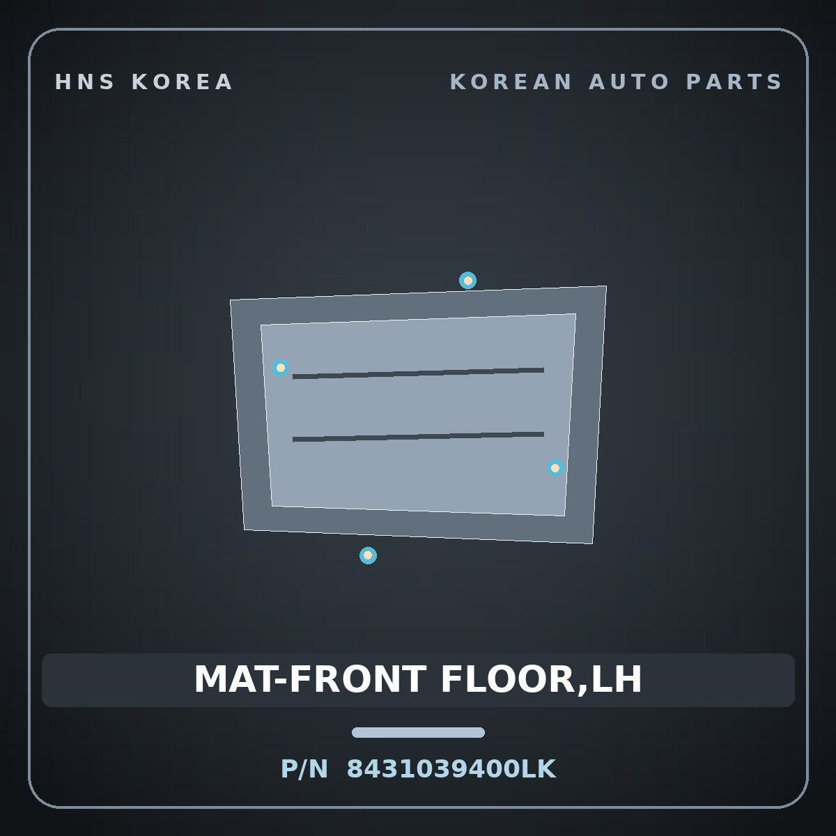 Genuine Mobis MAT-FRONT FLOOR,LH 8431039400LK for Grandeur 1999 HNS Parts Korea