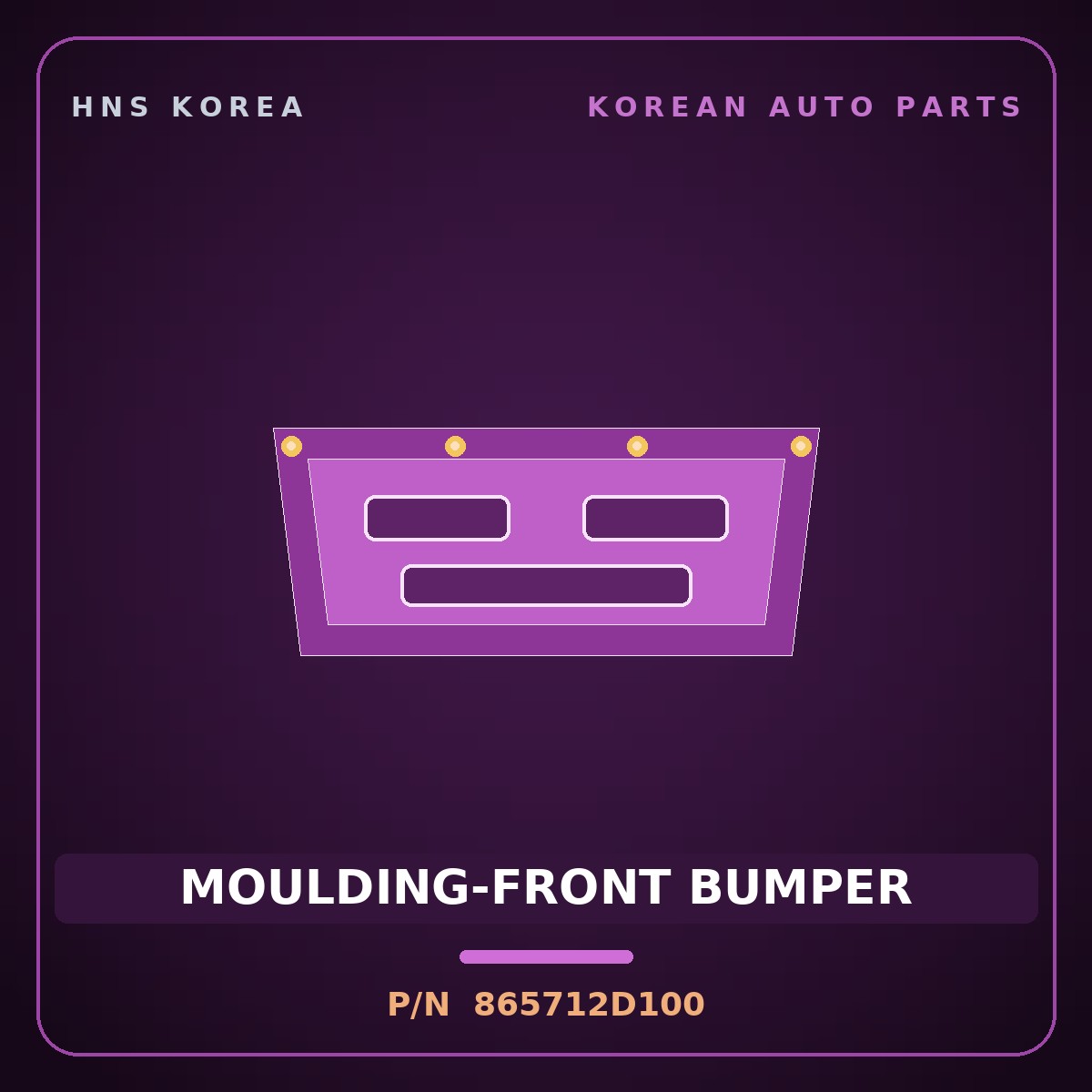 Genuine Mobis MOULDING-FRONT BUMPER 865712D100 for Elantra 2000 HNS Parts Korea