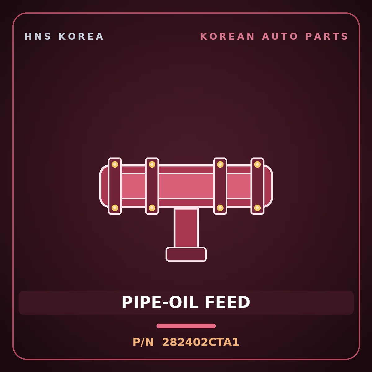 Genuine Mobis PIPE-OIL FEED 282402CTA1 for G70 2017 HNS Parts Korea