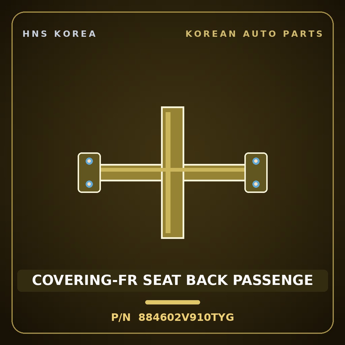 Genuine Mobis COVERING-FR SEAT BACK PASSENGE 884602V910TYG for Veloster 2011 HNS Parts Korea