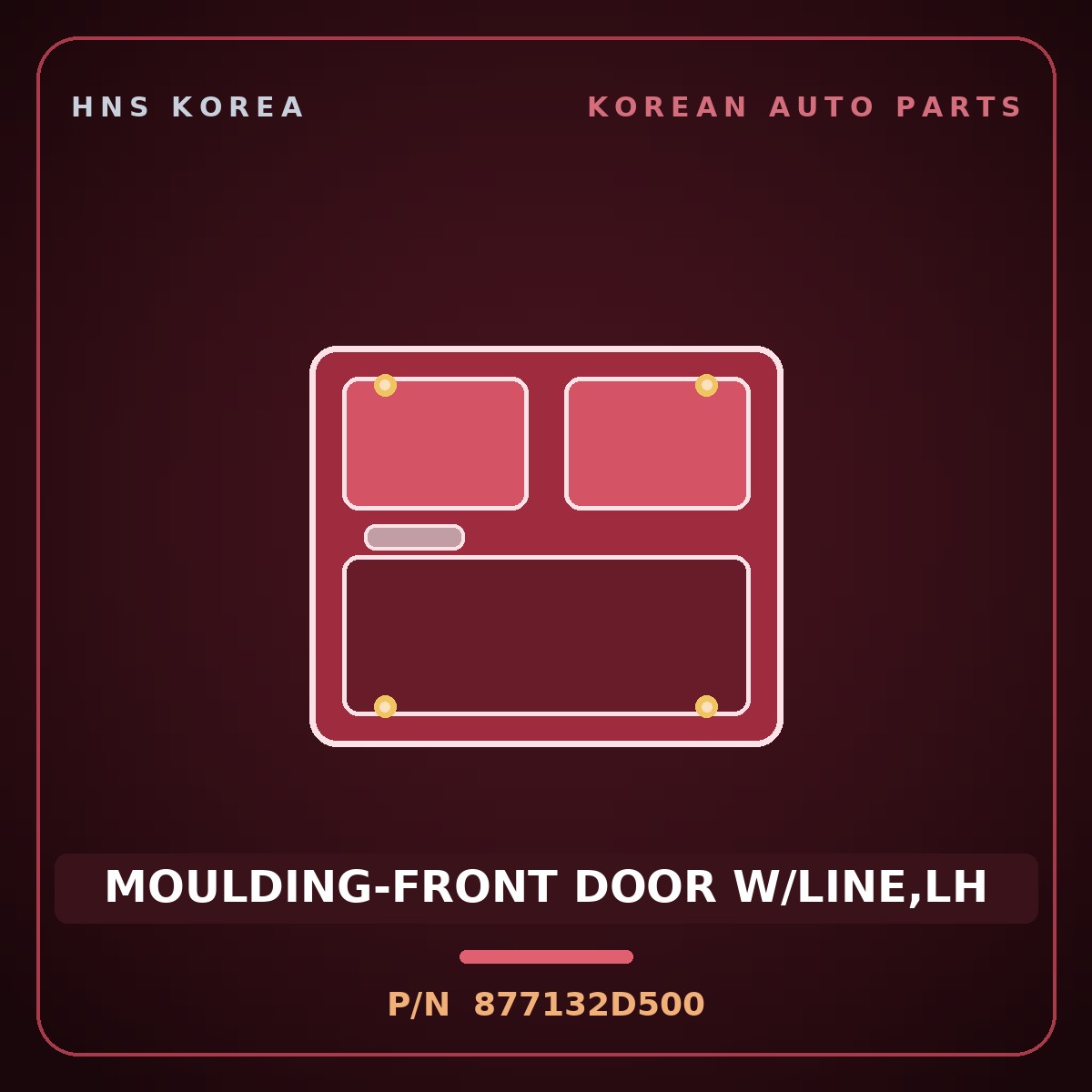 Genuine Mobis MOULDING-FRONT DOOR W/LINE,LH 877132D500 for Elantra 2000 HNS Parts Korea