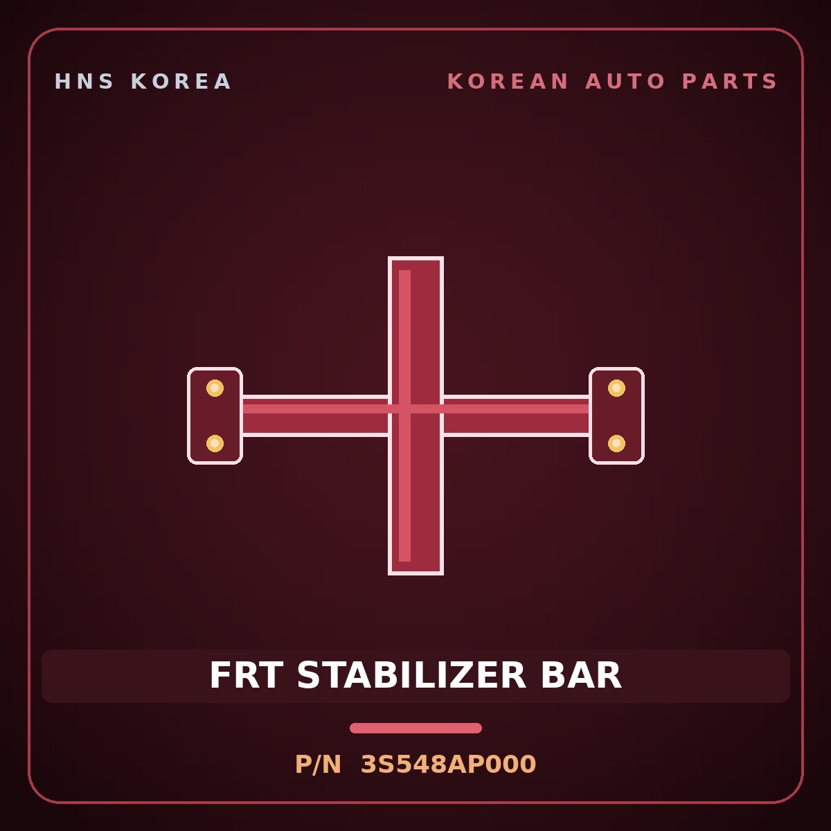 Genuine Mobis FRT STABILIZER BAR 3S548AP000 for Sonata 2010 HNS Parts Korea
