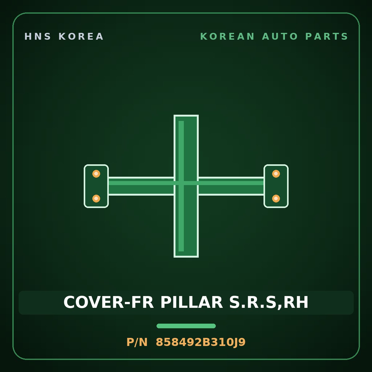 Genuine Mobis COVER-FR PILLAR S.R.S,RH 858492B310J9 for Santa Fe 2006 HNS Parts Korea