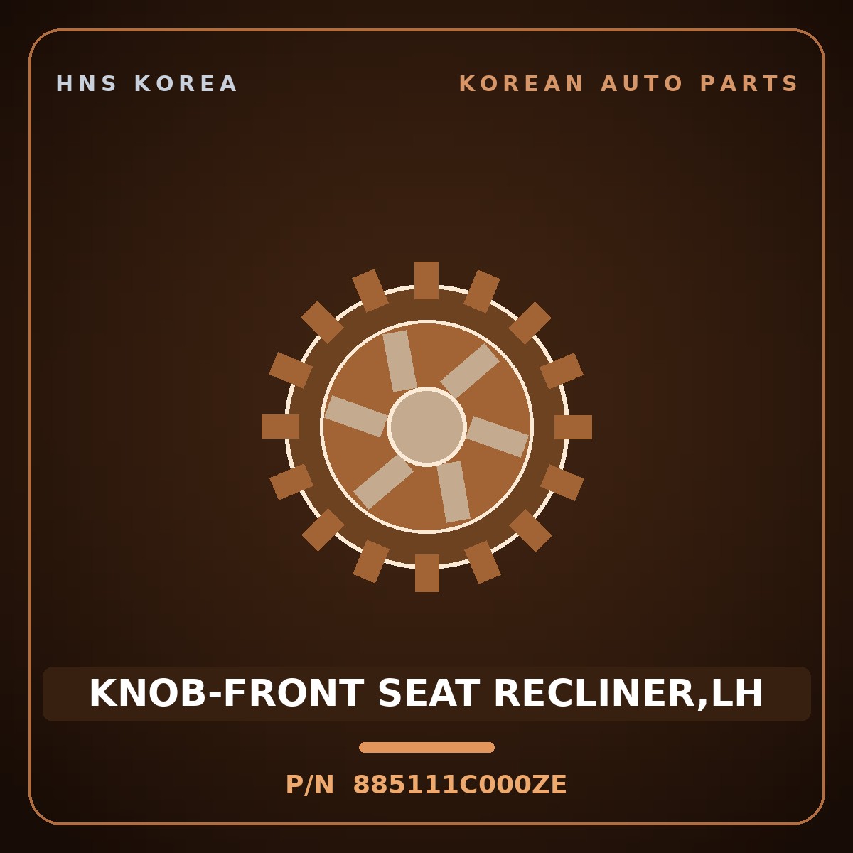 Genuine Mobis KNOB-FRONT SEAT RECLINER,LH 885111C000ZE for Click 2006 HNS Parts Korea