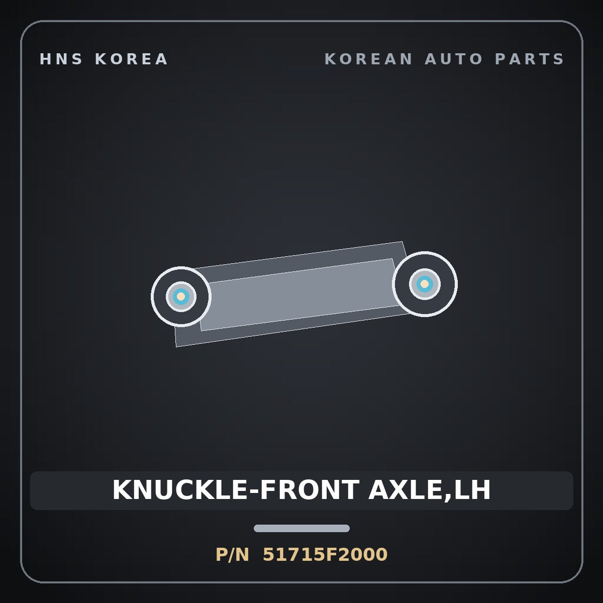 Genuine Mobis KNUCKLE-FRONT AXLE,LH 51715F2000 for Elantra 2016 HNS Parts Korea