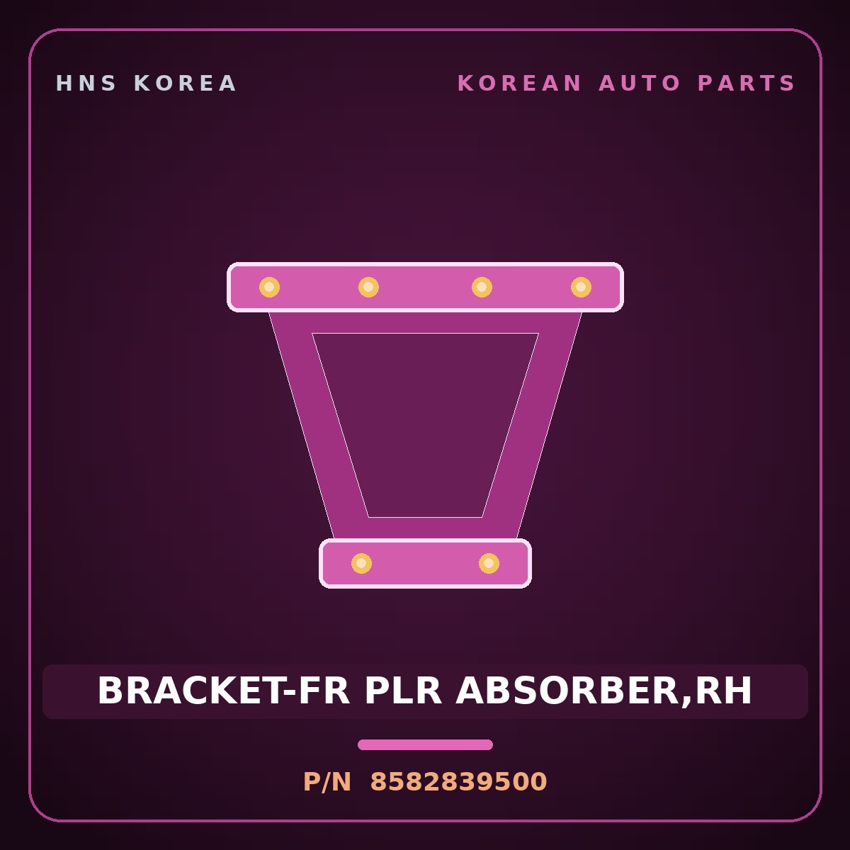 Genuine Mobis BRACKET-FR PLR ABSORBER,RH 8582839500 for Grandeur 1999 HNS Parts Korea