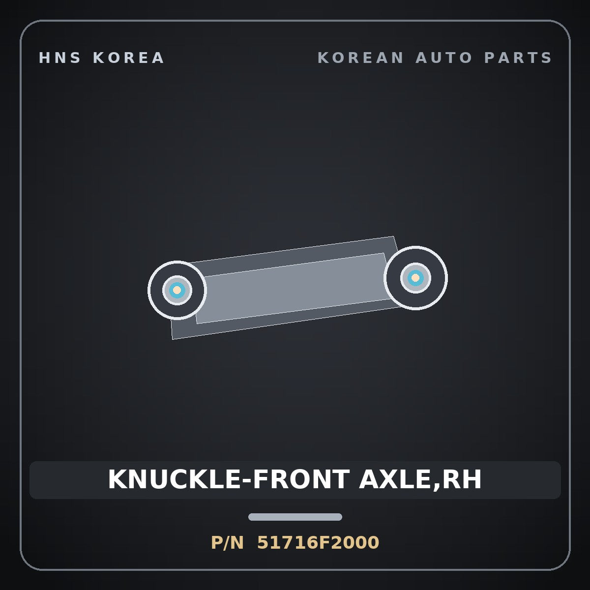 Genuine Mobis KNUCKLE-FRONT AXLE,RH 51716F2000 for Elantra 2016 HNS Parts Korea