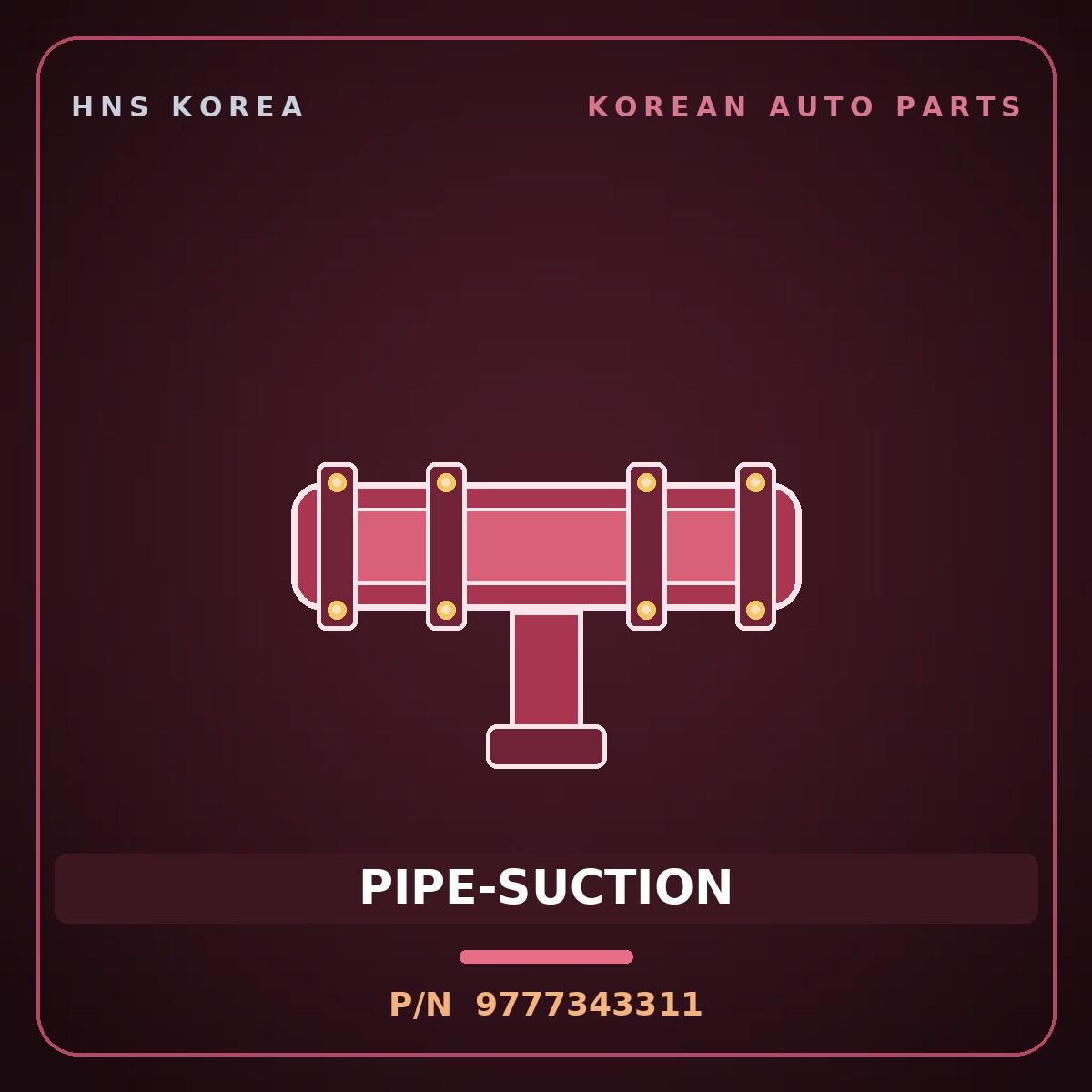 Genuine Mobis PIPE-SUCTION 9777343311 for Grace 1995 HNS Parts Korea