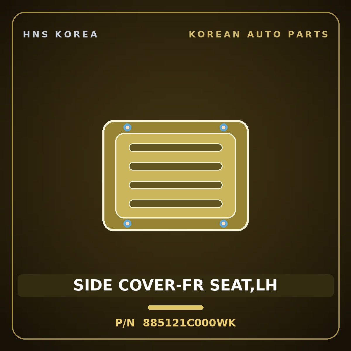 Genuine Mobis SIDE COVER-FR SEAT,LH 885121C000WK for Click 2006 HNS Parts Korea