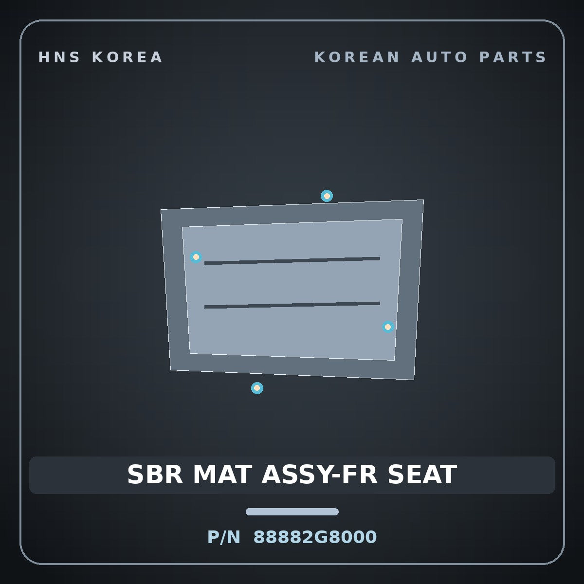 Genuine Mobis SBR MAT ASSY-FR SEAT 88882G8000 for Grandeur 2017 HNS Parts Korea