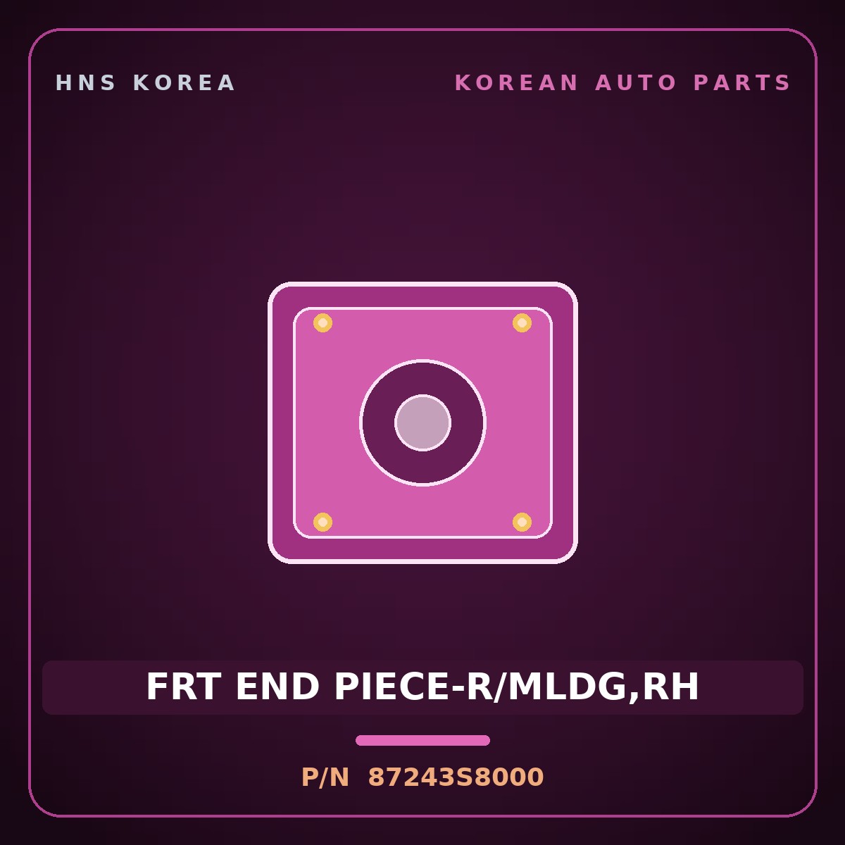 Genuine Mobis FRT END PIECE-R/MLDG,RH 87243S8000 for Palisade 2019 HNS Parts Korea