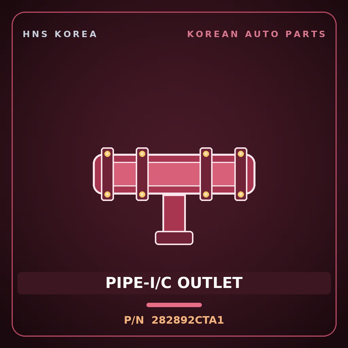 Genuine Mobis PIPE-I/C OUTLET 282892CTA1 for G70 2017 HNS Parts Korea