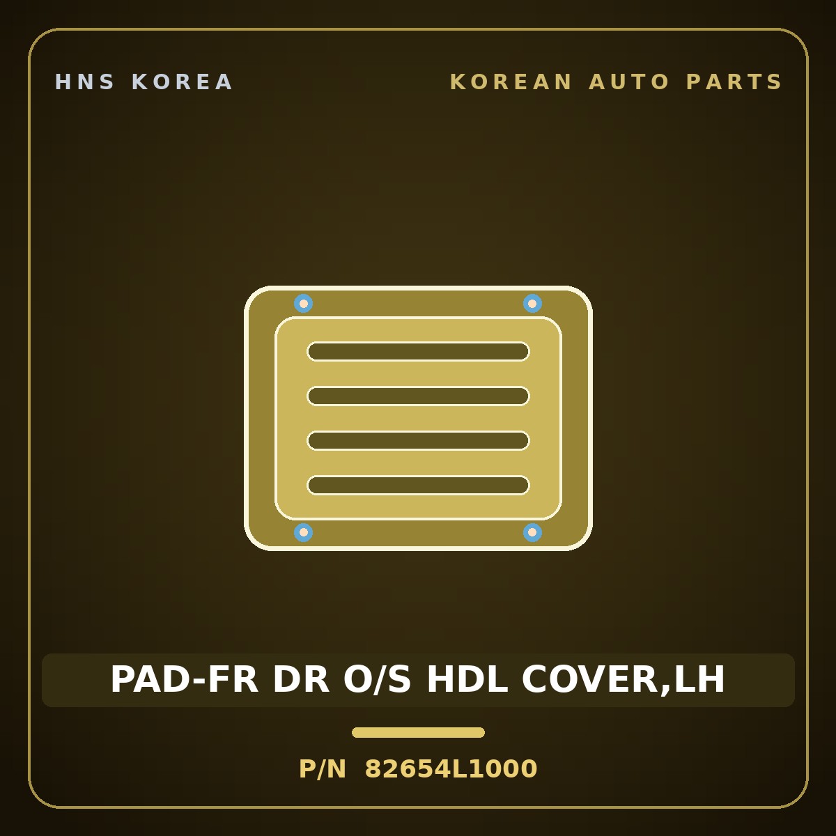 Genuine Mobis PAD-FR DR O/S HDL COVER,LH 82654L1000 for Sonata 2019 HNS Parts Korea