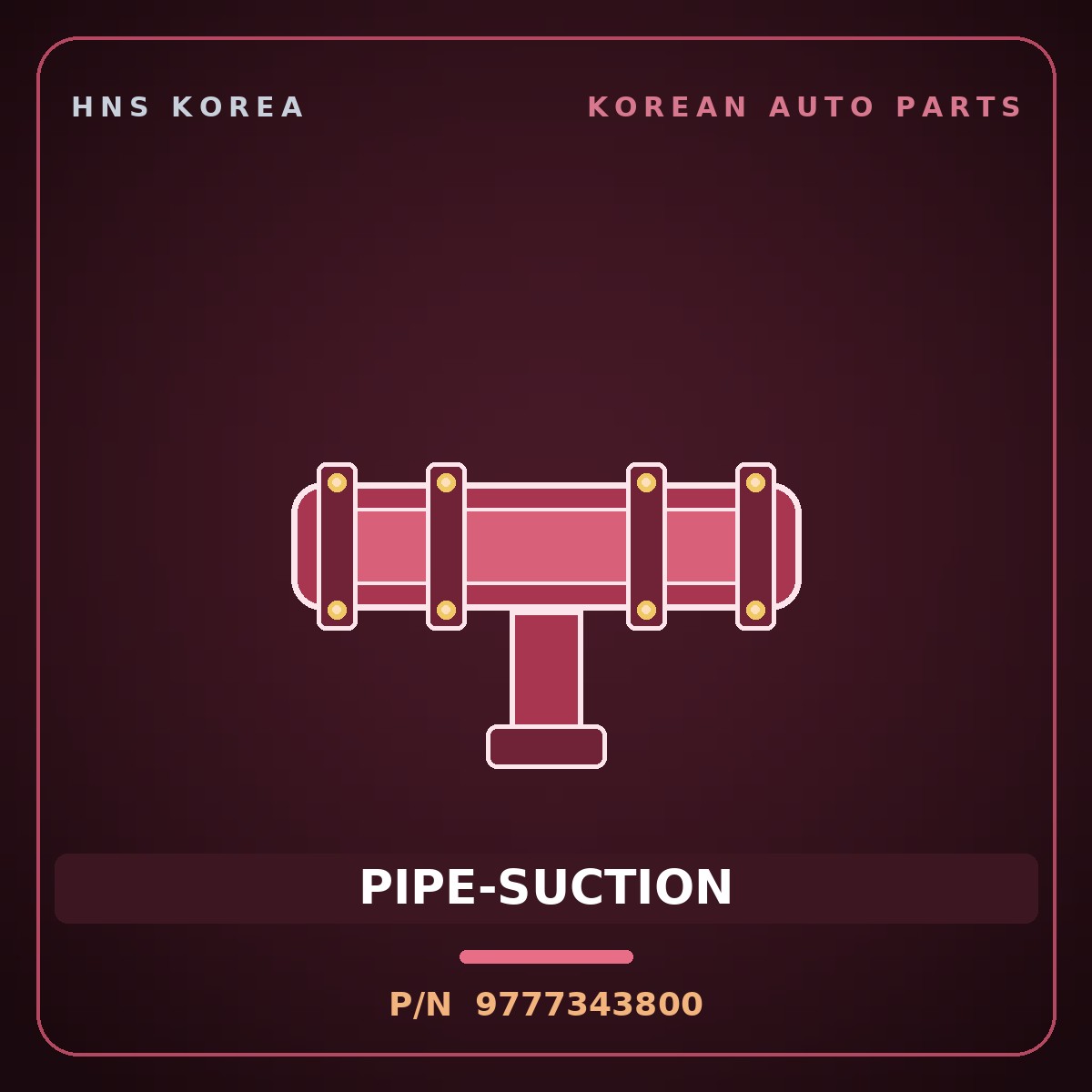 Genuine Mobis PIPE-SUCTION 9777343800 for Grace 1995 HNS Parts Korea