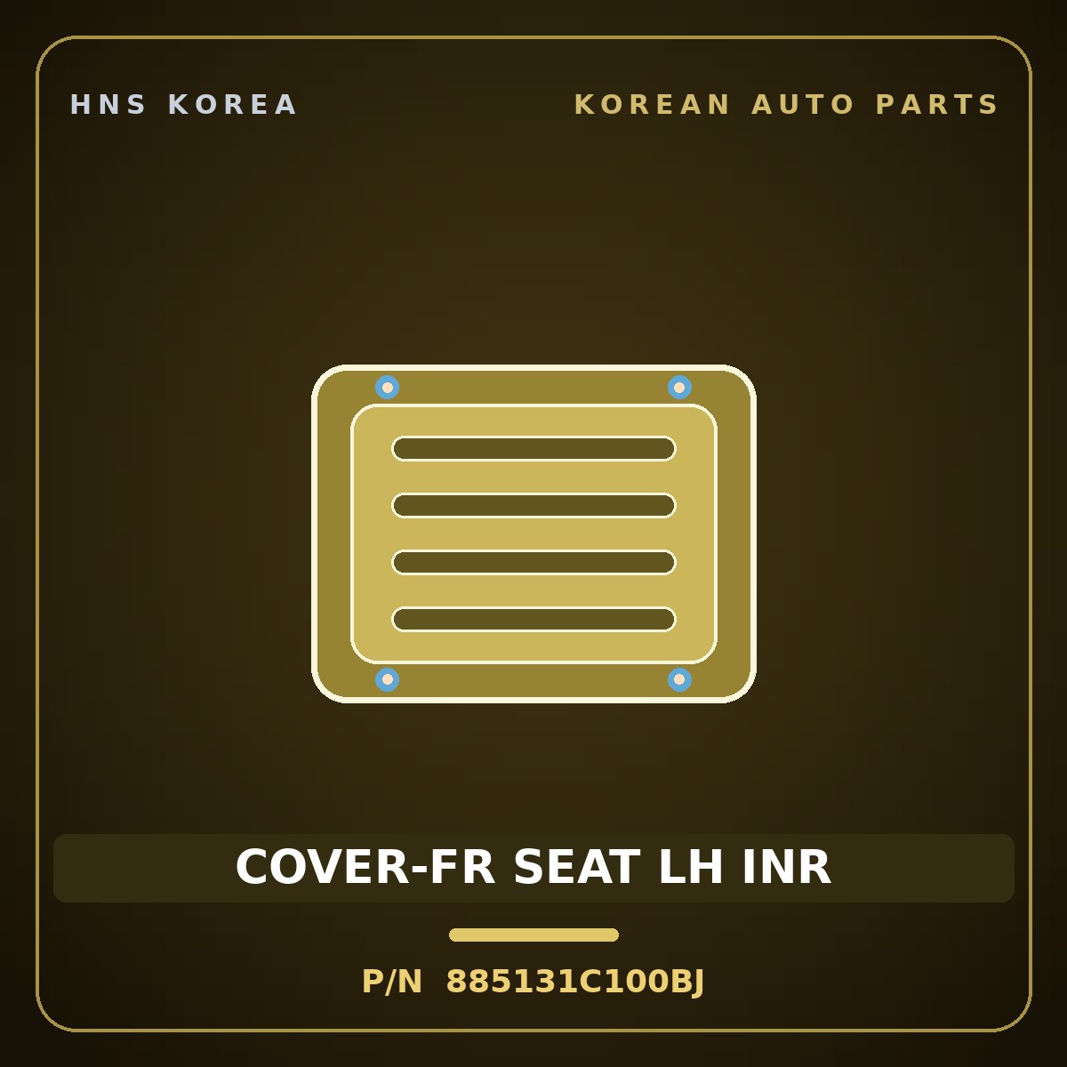 Genuine Mobis COVER-FR SEAT LH INR 885131C100BJ for Click 2006 HNS Parts Korea