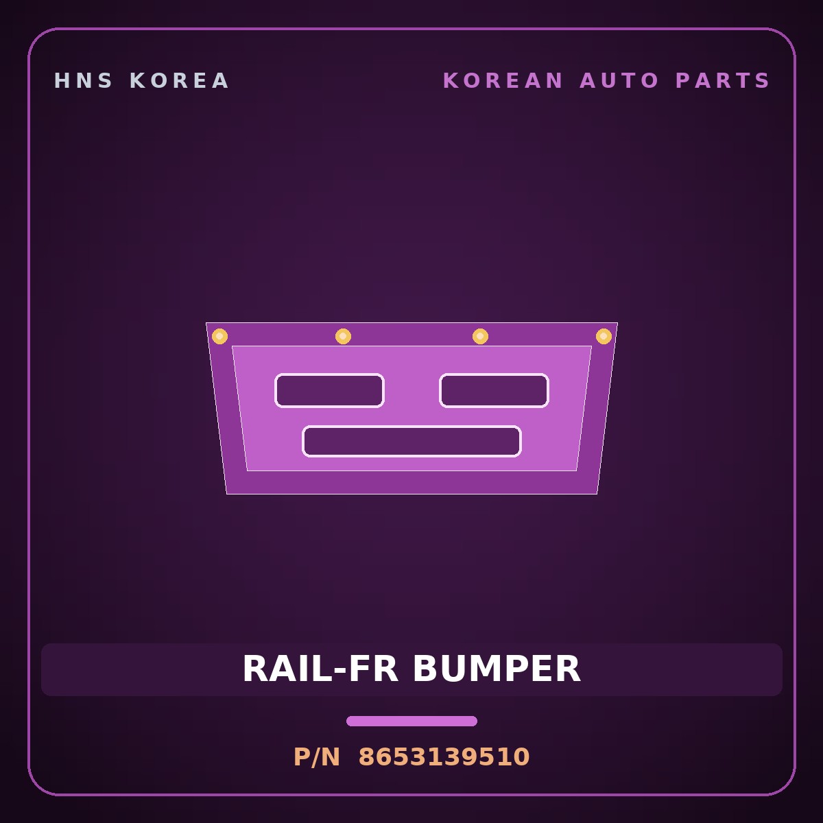 Genuine Mobis RAIL-FR BUMPER 8653139510 for Grandeur 1999 HNS Parts Korea