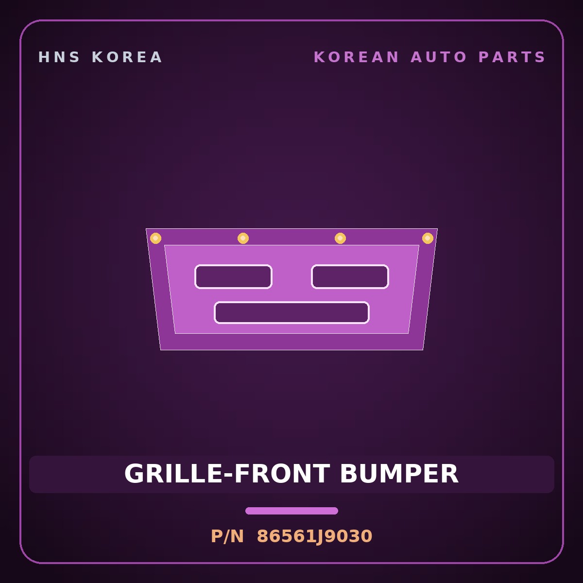 Genuine Mobis GRILLE-FRONT BUMPER 86561J9030 for Kona 2018 HNS Parts Korea