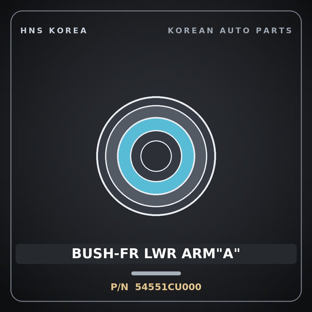 Genuine Mobis BUSH-FR LWR ARM"A" 54551CU000 for IONIQ 2024 HNS Parts Korea