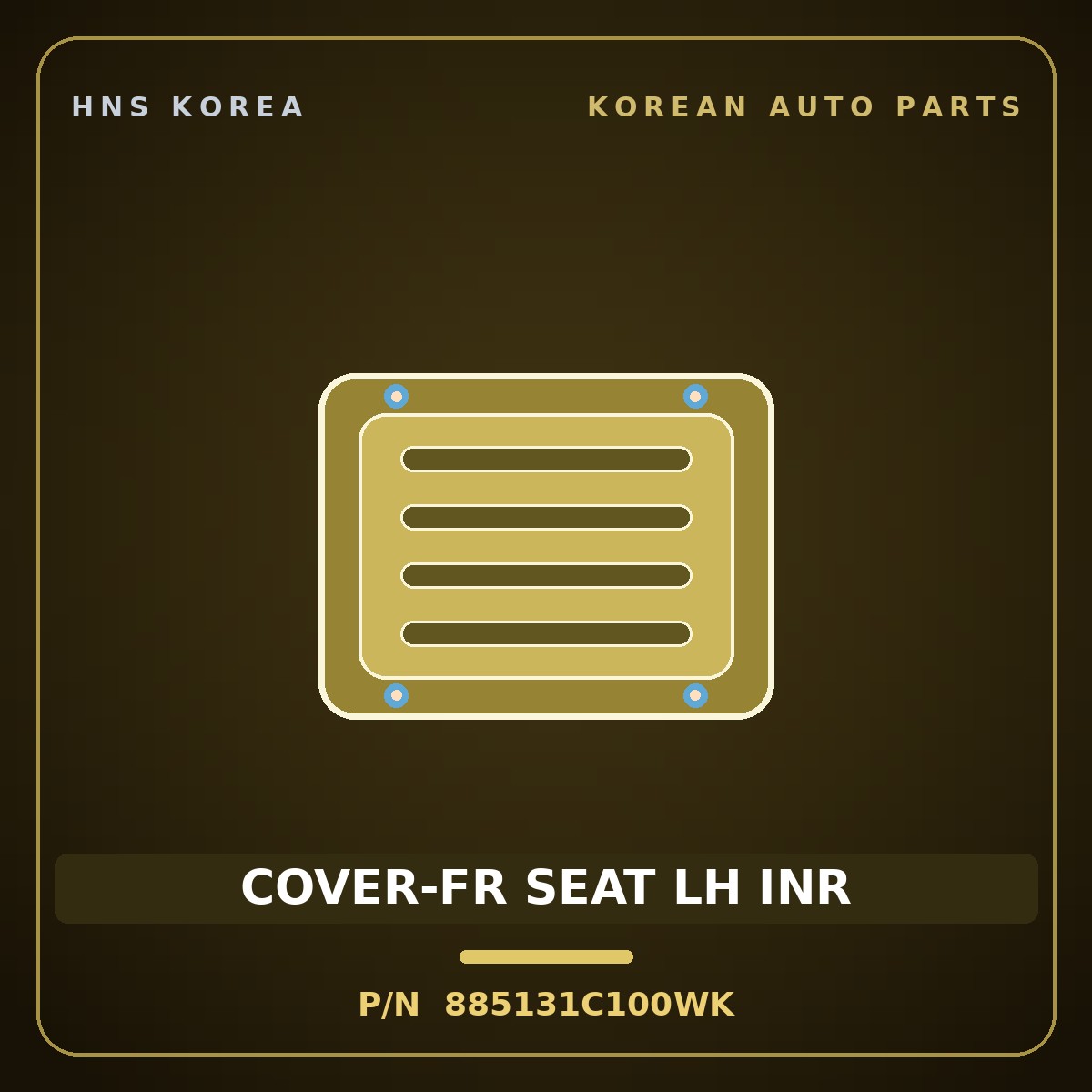 Genuine Mobis COVER-FR SEAT LH INR 885131C100WK for Click 2006 HNS Parts Korea